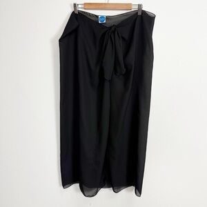 Dotti Woman Swimsuit Cover Up Skirt One Size Black Sheer Long Tie Closure